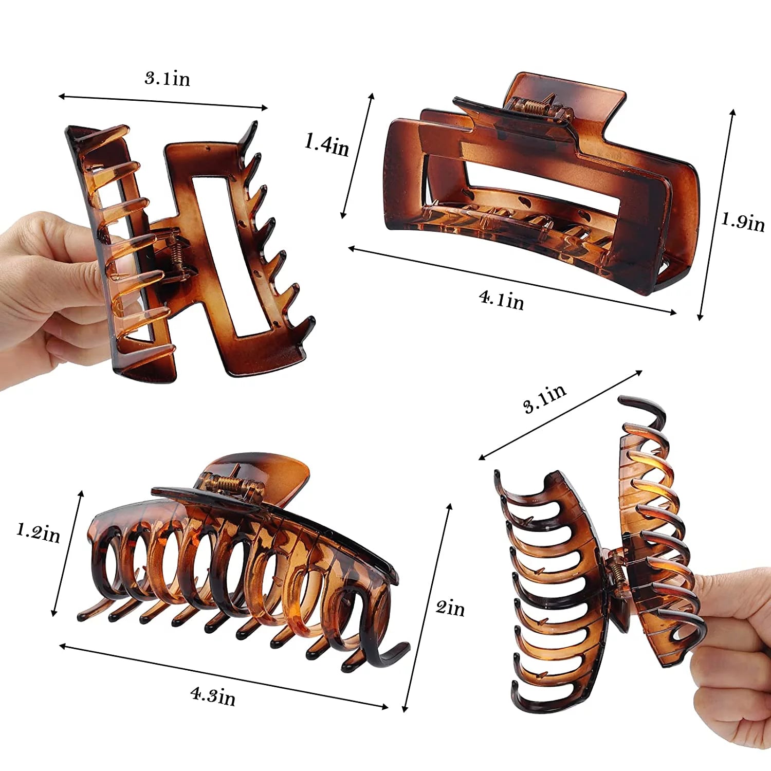 Hair Claws, 8 pack